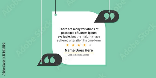 Fototapeta Szablon ilustracji transparent wektor referencje cytat