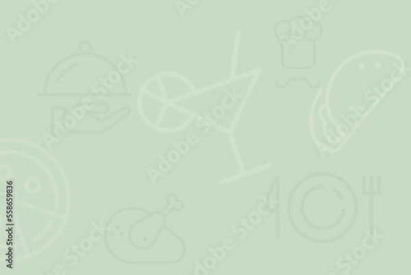 Obraz pastel green There is a picture of food in the background.