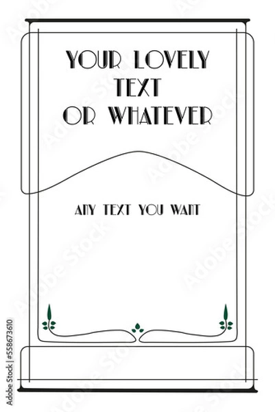 Obraz vintage art deco poster template, frame with roses 