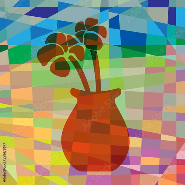 Obraz FLORERO CUBOS DE COLORES