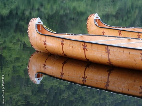 Obraz Quebec River Parc Jacques Cartier Indian Canoe