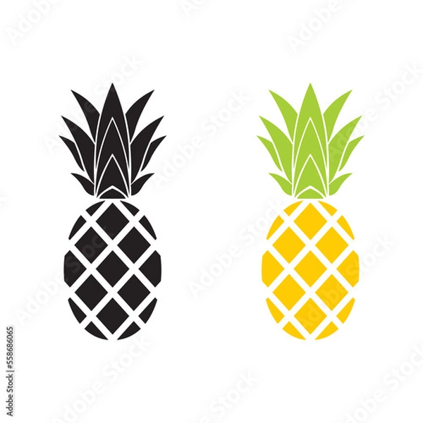 Obraz pineapple set logo icon vector symbol
