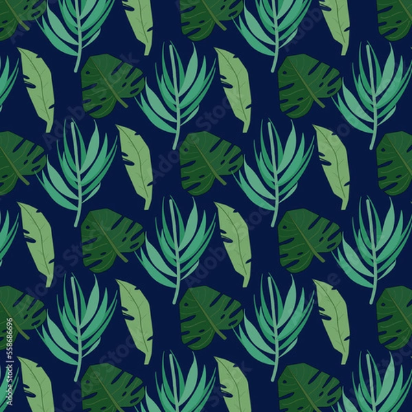 Fototapeta Pattern with tropical  leaves