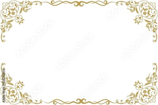 Obraz Simple and floral horizontal frame and border