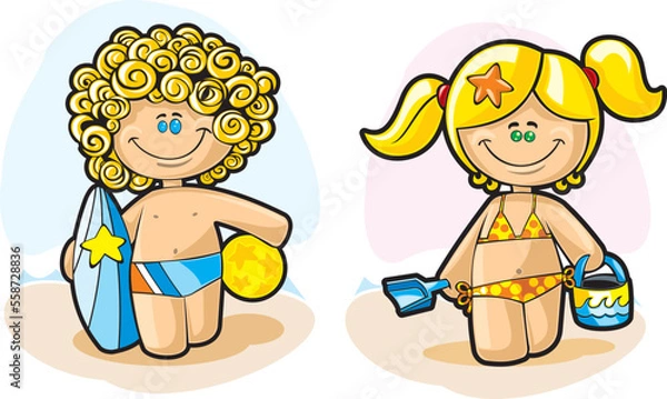 Obraz children on the beach