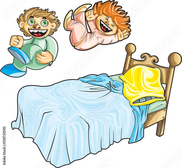 Obraz Children jumping on the bed