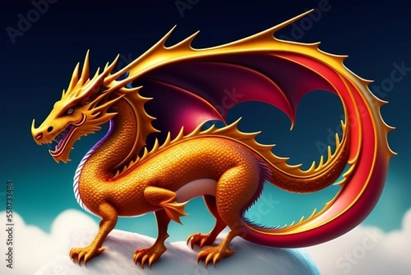 Fototapeta chinese dragon statue