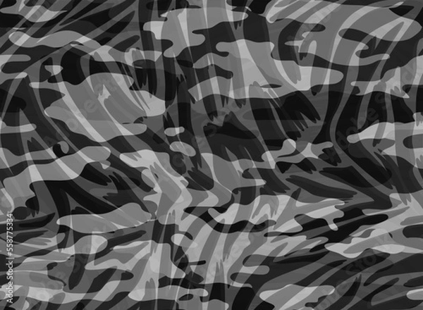 Fototapeta Full Seamless Tiger Zebra Pattern Texture Vector. Endless black white gray cheetah design for dress fabric print.