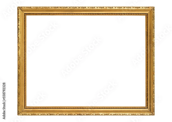 Obraz Vintage gilded antique picture frame with transparent background.