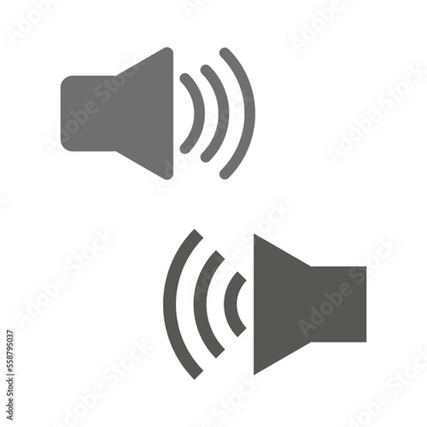 Obraz Speakers icons. Computer interface. Megaphone speaker. Vector illustration.