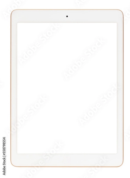 Fototapeta White tablet computer with transparent screen and background