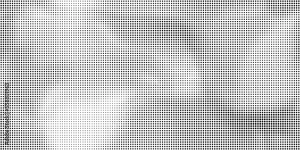 Obraz Seamless vintage distressed halftone dot background pattern. Tileable grunge black printer ink raster dots transparent  overlay. Retro comic book or print making creative concept backdrop..