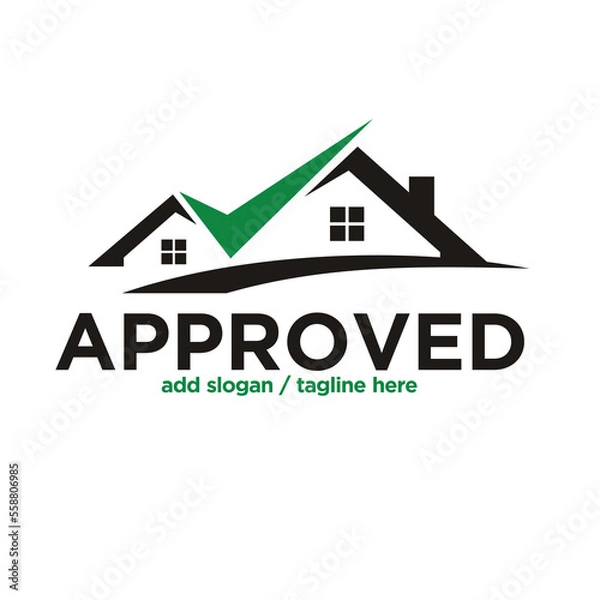 Obraz house or home  with check list or check mark for approved.
