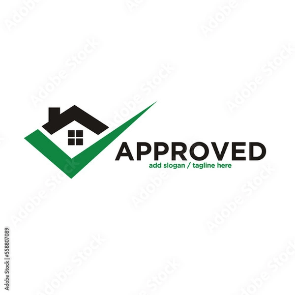 Obraz house or home  with check list or check mark for approved.