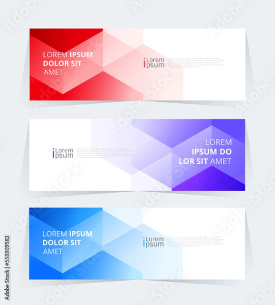 Fototapeta Geometric banner design with Vector presentation template.