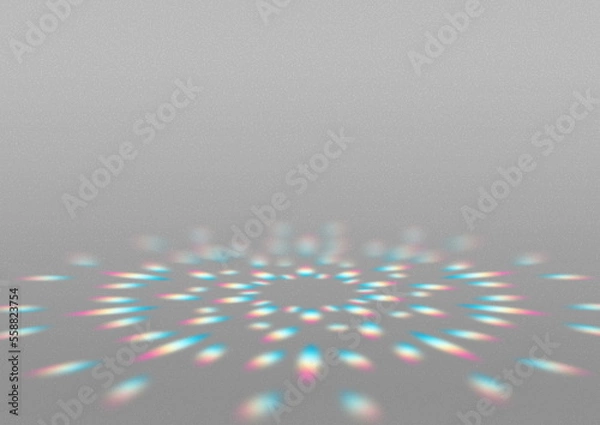 Obraz 商品写真の背景におすすめ 虹色の光が床に広がる背景素材 サンキャッチャーの光