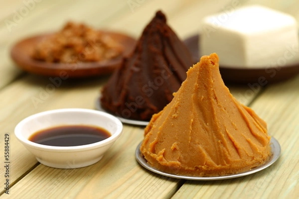 Fototapeta 味噌と大豆製品