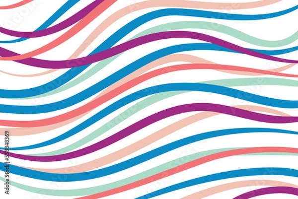 Fototapeta Abstract background with colorful wave lines. Screensaver template, presentation background.