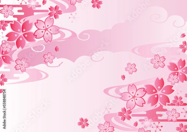 Fototapeta 桜　春　花びら　背景
