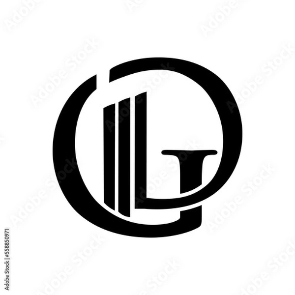 Fototapeta Letter initial GD monogram logo vector design illustration