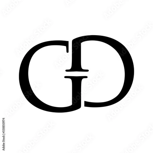 Fototapeta Letter initial GD monogram logo vector design illustration