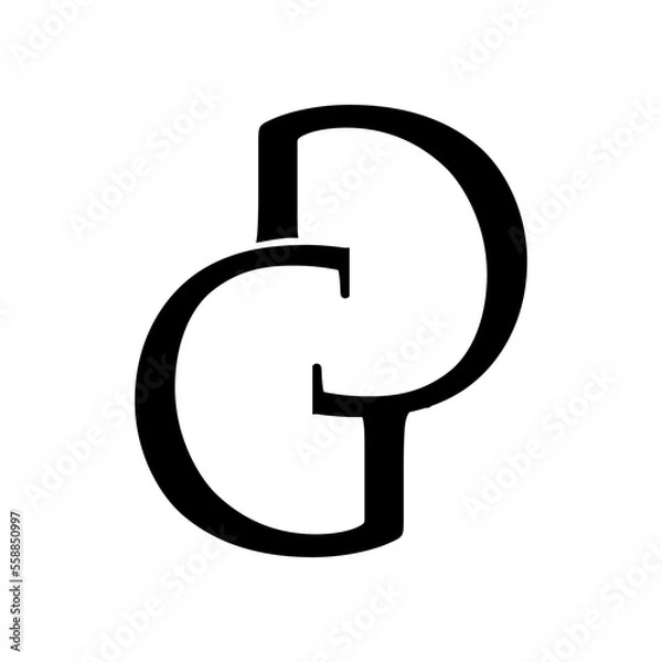 Fototapeta Letter initial GD monogram logo vector design illustration
