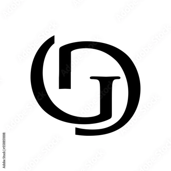 Fototapeta Letter initial GD monogram logo vector design illustration