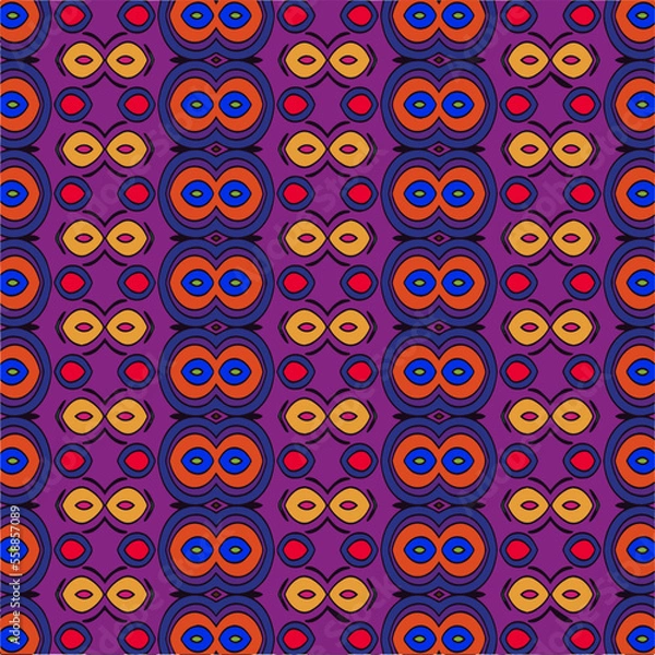 Fototapeta Abstract ethnic rug ornamental seamless pattern.Perfect for fashion, textile design, cute themed fabric, on wall paper, wrapping paper, fabrics and home decor.