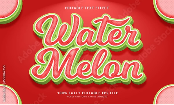Obraz Watermelon text style editable text effect