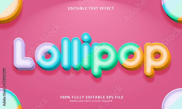 Obraz Lollipop text style editable text effect