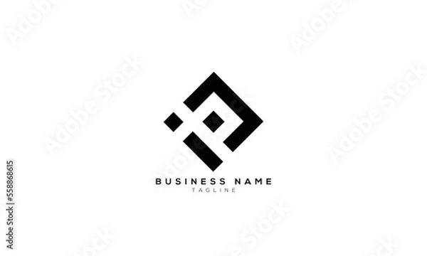 Obraz IP, PI, I, P, Abstract initial monogram letter alphabet logo design