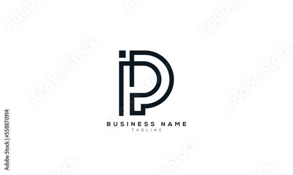 Obraz IP, PI, P, D, ID, DI, Abstract initial monogram letter alphabet logo design