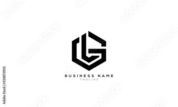 Fototapeta LG, GL, Abstract initial monogram letter alphabet logo design