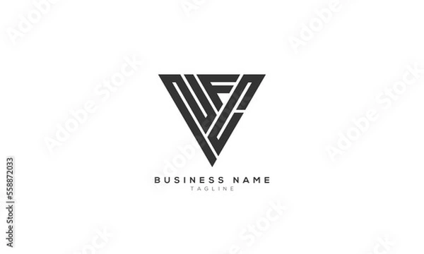 Fototapeta NFC, CNF, FNC, FCN, SFC, CSF, FSC, UFC, CUF, FCU, Abstract initial monogram letter alphabet logo design