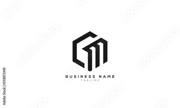 Obraz CM, MC, CW, WC, CE, EC, VM, MV, VE, EV, VW, WV, Abstract initial monogram letter alphabet logo design