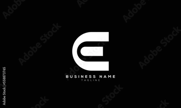 Obraz EC, CE, E, M, W, EI, IE, MI, IM, WI, IW, Abstract initial monogram letter alphabet logo design