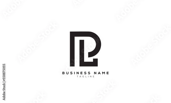 Obraz PL, LP, Abstract initial monogram letter alphabet logo design