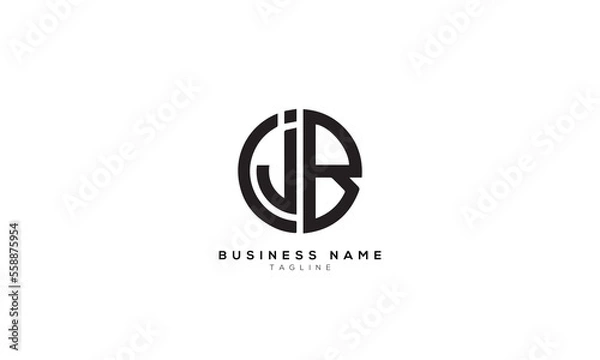 Fototapeta CJB, BJC, JBC, JCB, JB, BJ, Abstract initial monogram letter alphabet logo design
