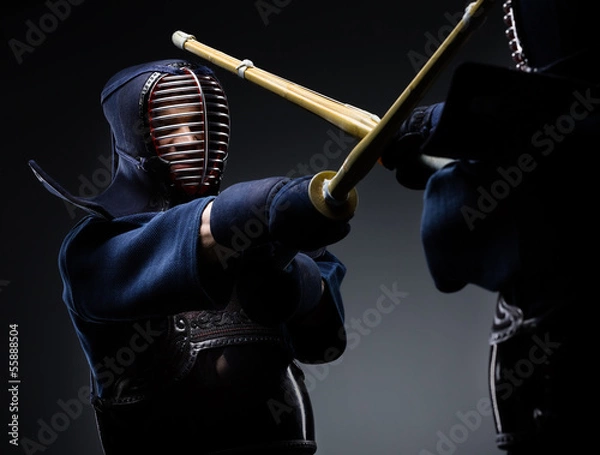 Obraz Competition of two kendo fighters