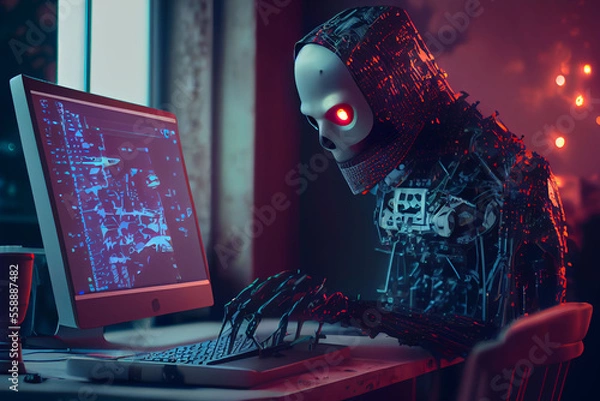 Obraz Hackerangriff durch KI, Generative KI