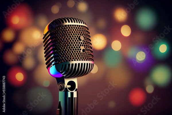 Fototapeta Mikrofon eines Sängers, Generative KI