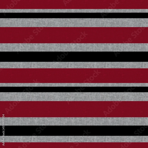 Fototapeta Seamless textured striped pattern. Red, gray and black horizontal stripes.