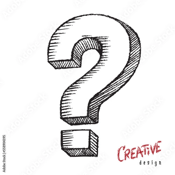 Fototapeta Question mark sketch