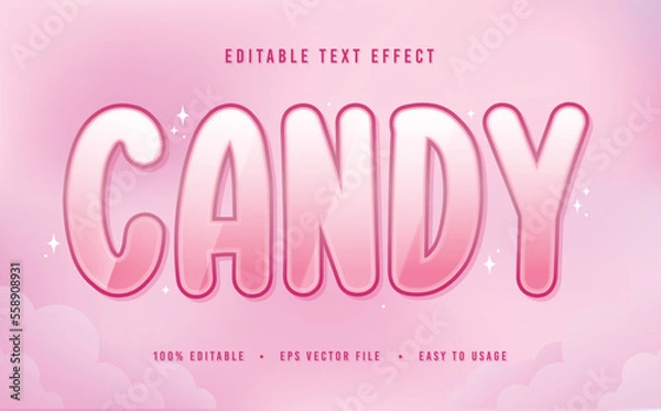 Fototapeta decorative candy editable text effect vector design