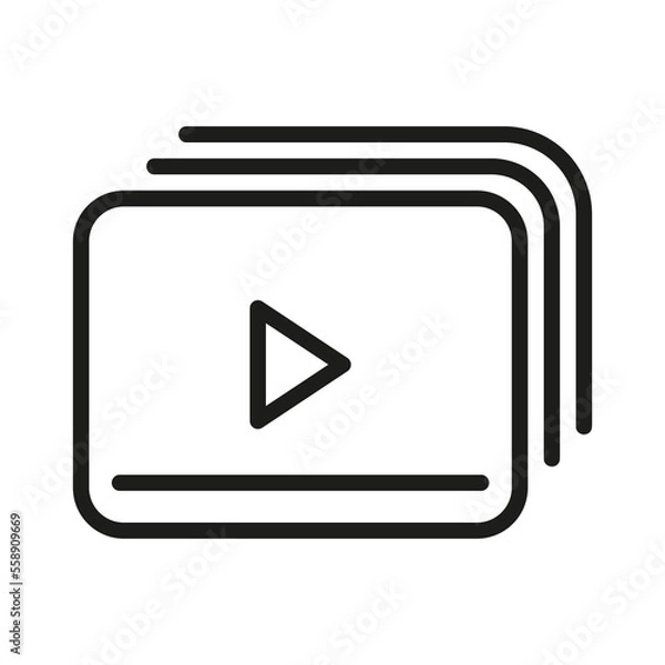 Fototapeta play button outline icon vector