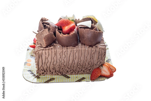 Obraz chocolate cake with strawberries