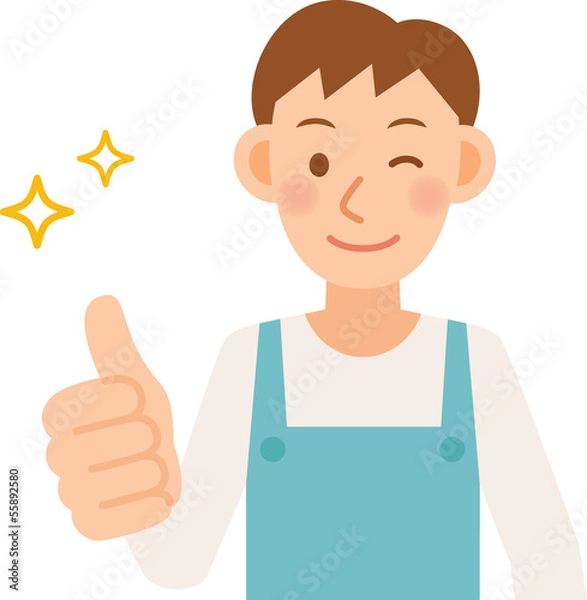 Obraz 男性　エプロン