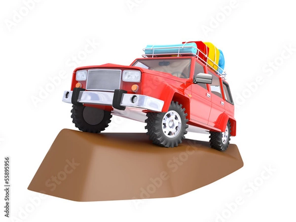 Obraz SUV adventure with rock