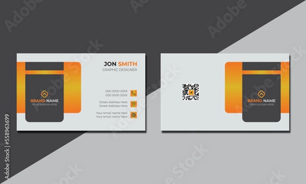 Obraz  Creative minimal unique business card design, Horizontal and vertical layout.