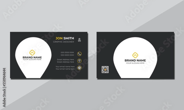 Fototapeta  Creative minimal unique business card design, Horizontal and vertical layout.